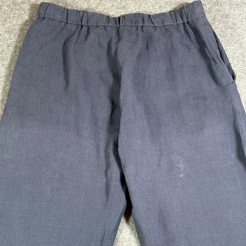 De Bonne Facture Navy 100% Linen Easy Trousers Made in France Men Sz 50 US 34